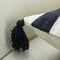 Deerlux 16" Handwoven Cotton Throw Pillow Cover with Side Stripes with Filler, Black QI004311.BK.K - alternate 6